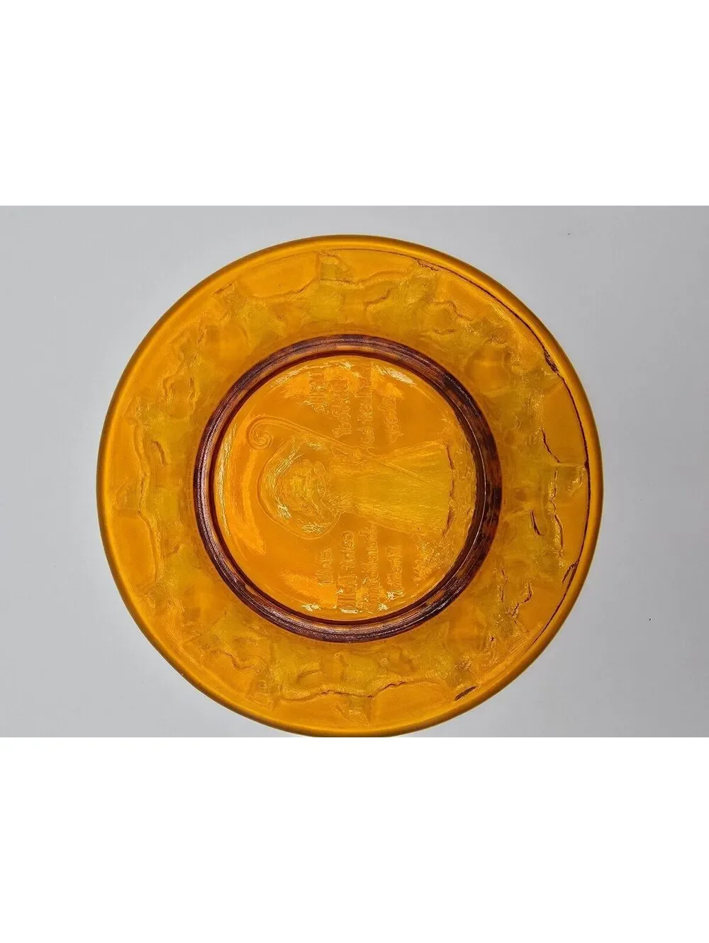 Vintage 1976 Amber Glass Little Bo Peep Child's Plate Tiara Indiana Glass